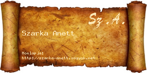 Szarka Anett névjegykártya